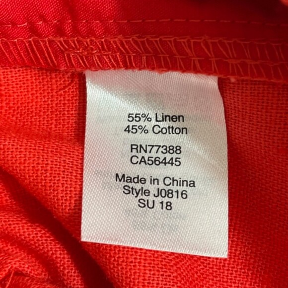NWT J.Crew Coral Linen Blend Pull-On Side Tie Casual Shorts Size XS - Picture 7 of 7